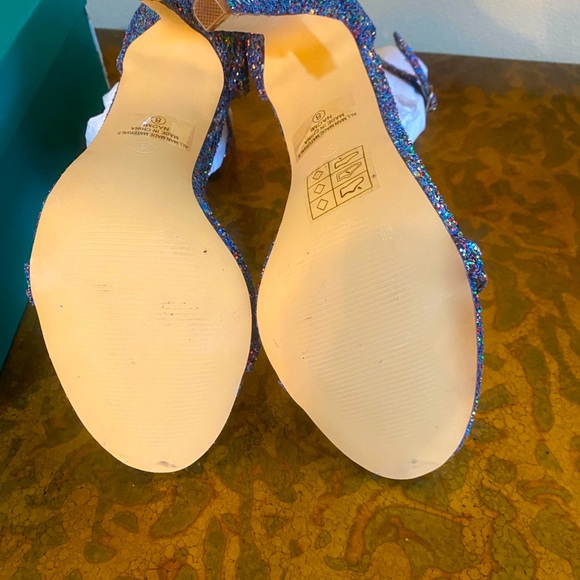 New, unworn Lauren Lorraine Multi Glitter sandals size 8 - Picture 7 of 7